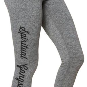 NWT Spiritual Gangster Script Grey Crop Leggings M